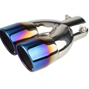 Car Exhaust Pipe Universal Double Stainless Steel-burn blue