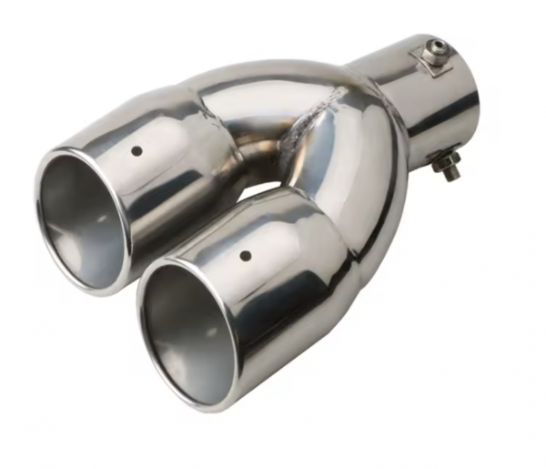 Car Exhaust Pipe Universal Double Stainess Steel chrome - Multicolour - Image 5
