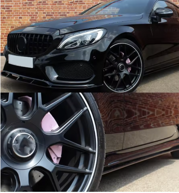MERCEDES C CLASS W205 C205 A205 AMG STYLE SIDE SKIRTS EXTENSION BLADES 2014-2021